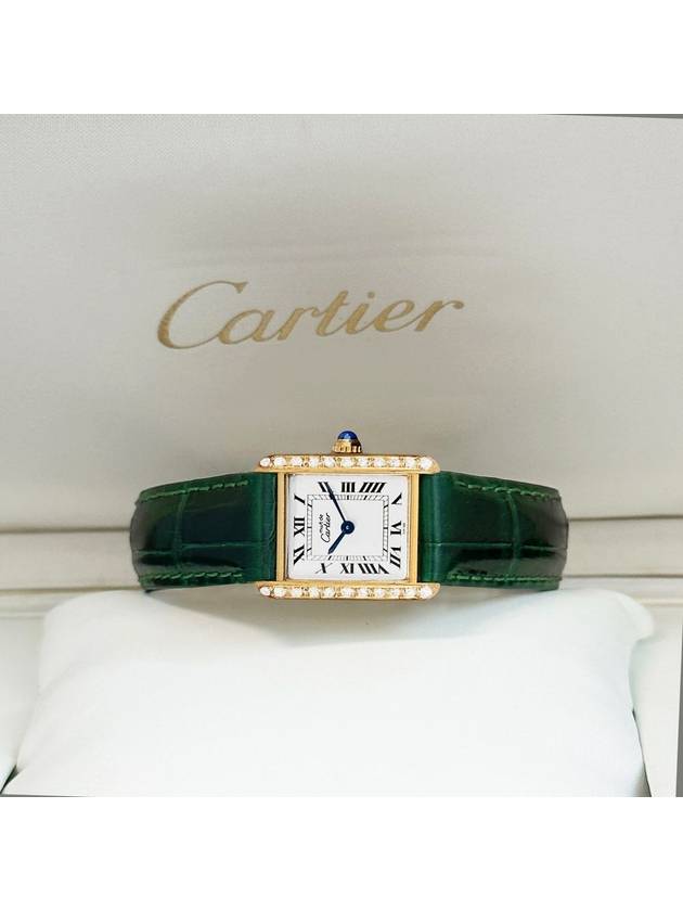 Must Tank Quartz White Roman Dial Women s Diamond Crocodile Leather Watch - CARTIER - BALAAN 2