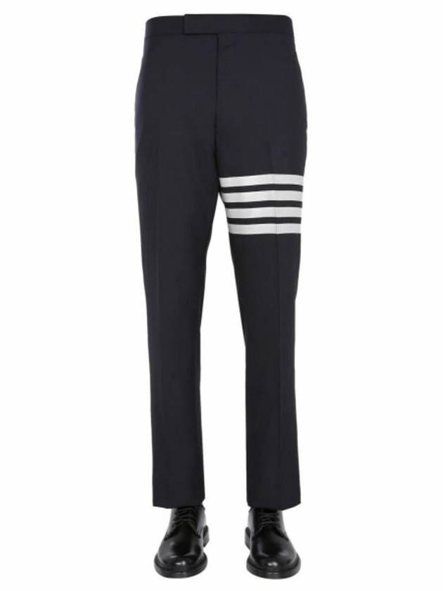 Diagonal Plain Weave Classic Wool Slacks Navy - THOM BROWNE - BALAAN 3