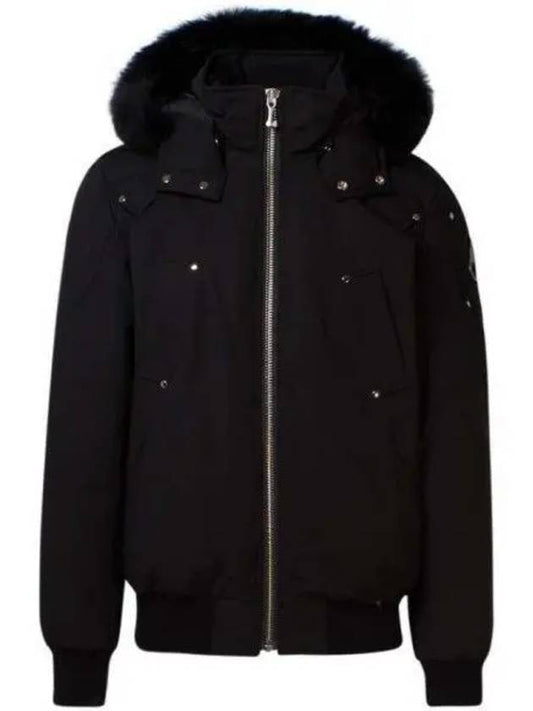 Men's Ballistic Bomber Jacket Black Fox Fur Black - MOOSE KNUCKLES - BALAAN 2