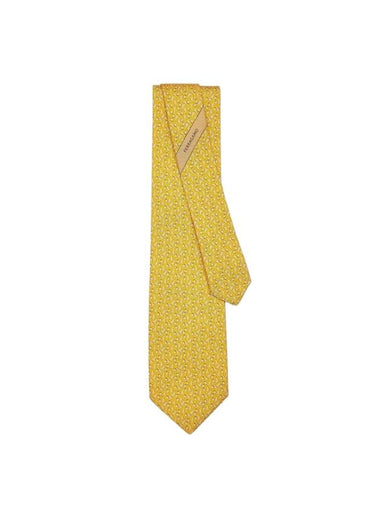 Giraffe Print Silk Tie Yellow - SALVATORE FERRAGAMO - BALAAN 1