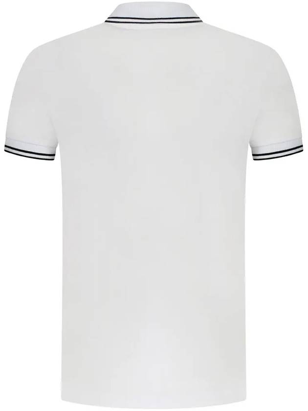 Stretch Cotton Pique Short Sleeve Polo Shirt White - STONE ISLAND - BALAAN 4