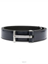 T Buckle Leather Belt Dark Navy - TOM FORD - BALAAN 2