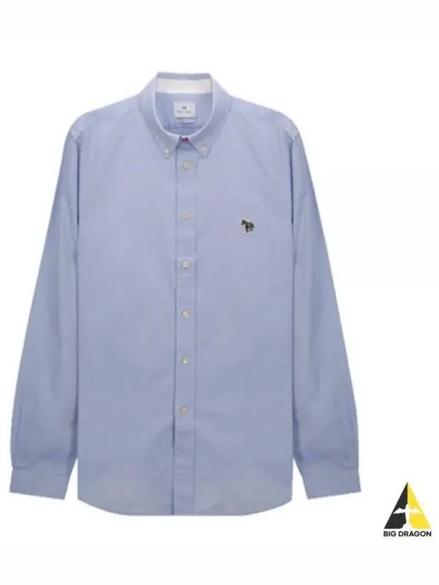 Men's Logo Patch Long Sleeve Shirt Light Blue - PAUL SMITH - BALAAN 2