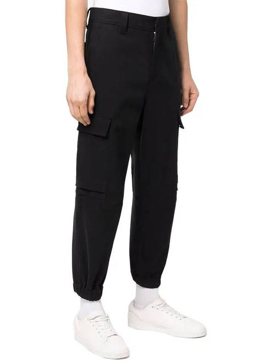 Men's Banding Cargo Pocket Track Pants Black - AMI - BALAAN.