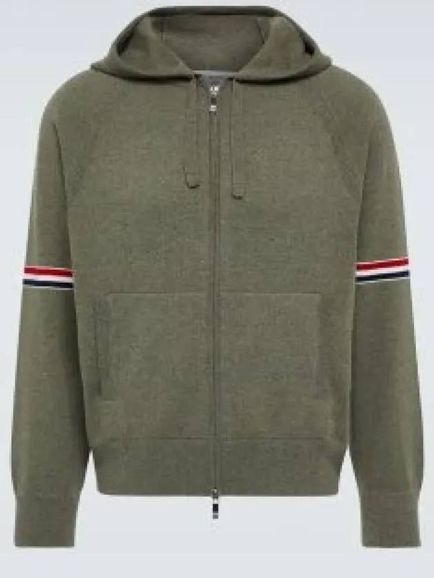 Armband Cashmere Zip-Up Hoodie Dark Green - THOM BROWNE - BALAAN 2