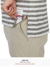 Striped Linen Polo Shirt Grey White - THOM BROWNE - BALAAN 9