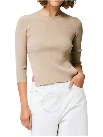 Tibi Ladies Latte Giselle Openback Stretch Sweater, Size Small - TIBI - BALAAN 1