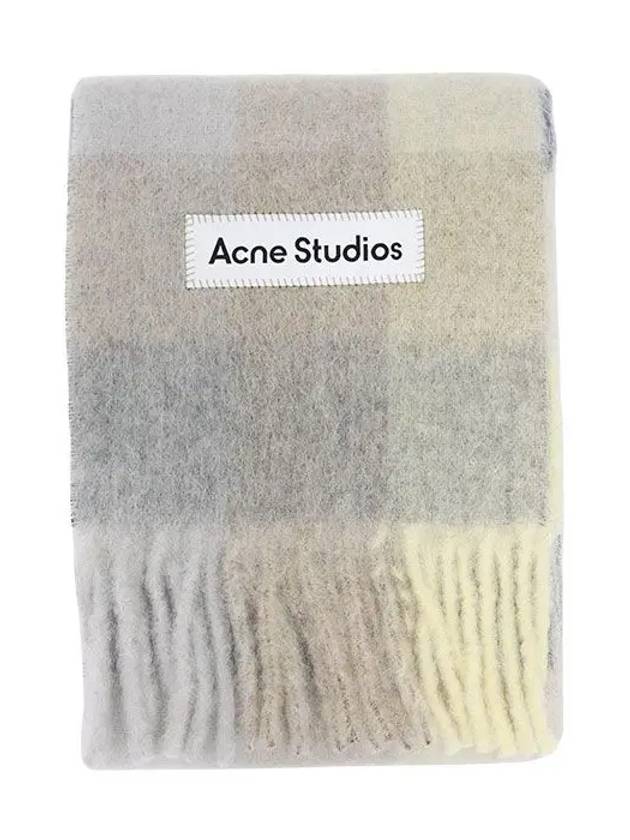 Check Mohair Muffler Vanilla Beige Lavender - ACNE STUDIOS - BALAAN 2