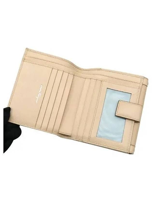 Ferragamo 22 3721 Ivory Color Silver Gancini Buckle Bicycle Wallet - SALVATORE FERRAGAMO - BALAAN 4