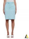 Light Wool Twill A-Line Skirt Blue - BOTTEGA VENETA - BALAAN 2