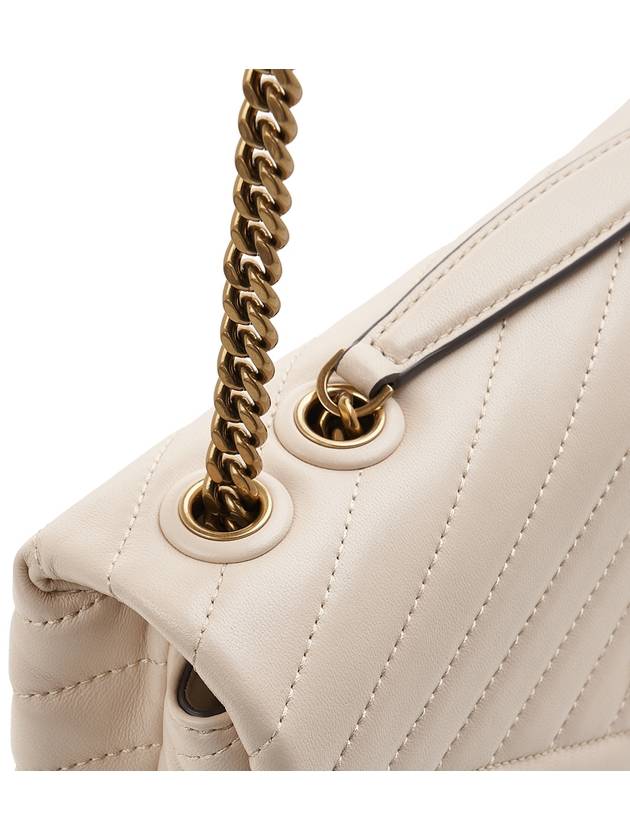 Kira Chevron Convertible Shoulder Bag White - TORY BURCH - BALAAN 8