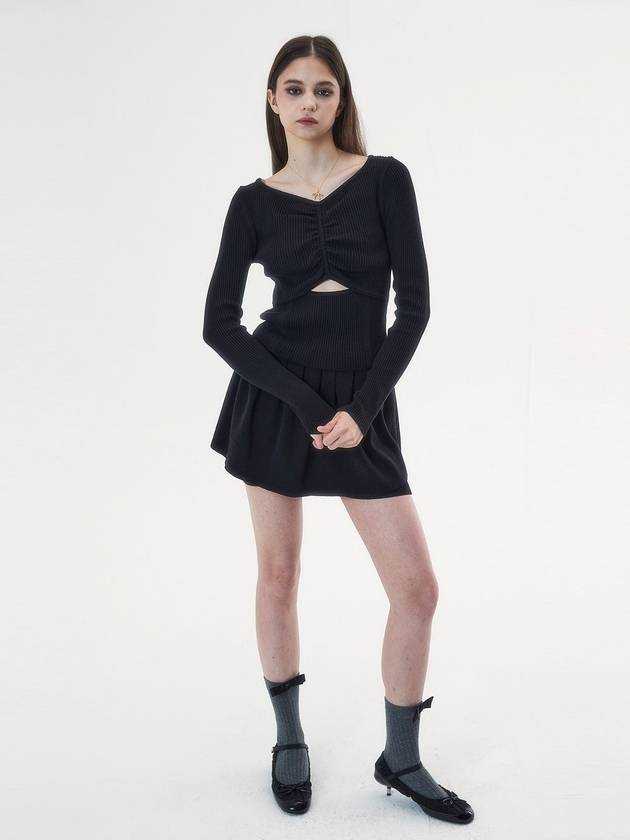 Cashmere Cut Out Ballerina Sweater Black - MSKN2ND - BALAAN 1