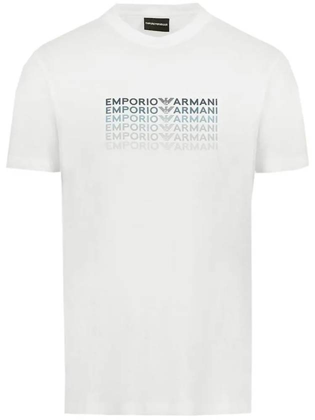 Logo Printing Short Sleeve T-Shirt White - EMPORIO ARMANI - BALAAN 3