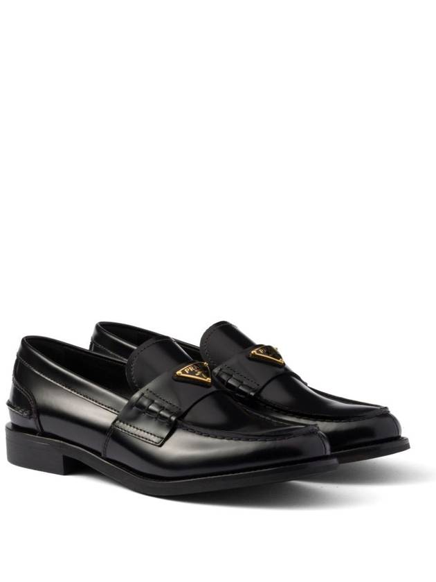 Brushed Leather Loafers Black - PRADA - BALAAN 4