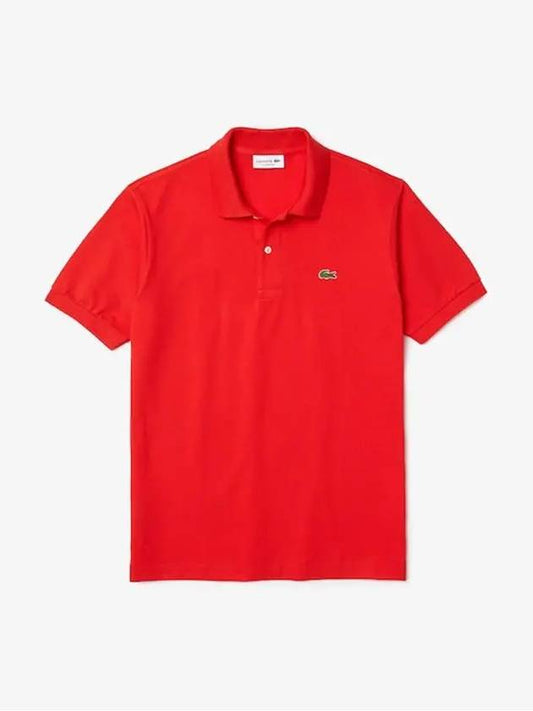 Men's Logo Classic Fit Cotton Short Sleeve Polo Shirt Red Orange - LACOSTE - BALAAN 2