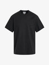 Leather Patch Short Sleeve T Shirt Black Men s W241TS02716B - WOOYOUNGMI - BALAAN 2