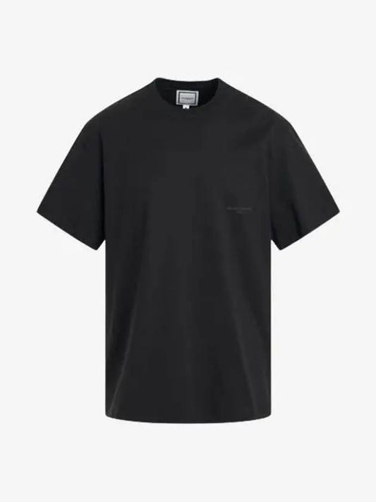 Leather Patch Short Sleeve T Shirt Black Men s W241TS02716B - WOOYOUNGMI - BALAAN 2