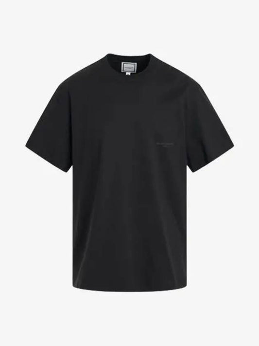 Leather patch round short sleeve t shirt black - WOOYOUNGMI - BALAAN 2