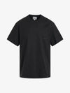 Leather Patch Short Sleeve T Shirt Black Men s W241TS02716B - WOOYOUNGMI - BALAAN 1