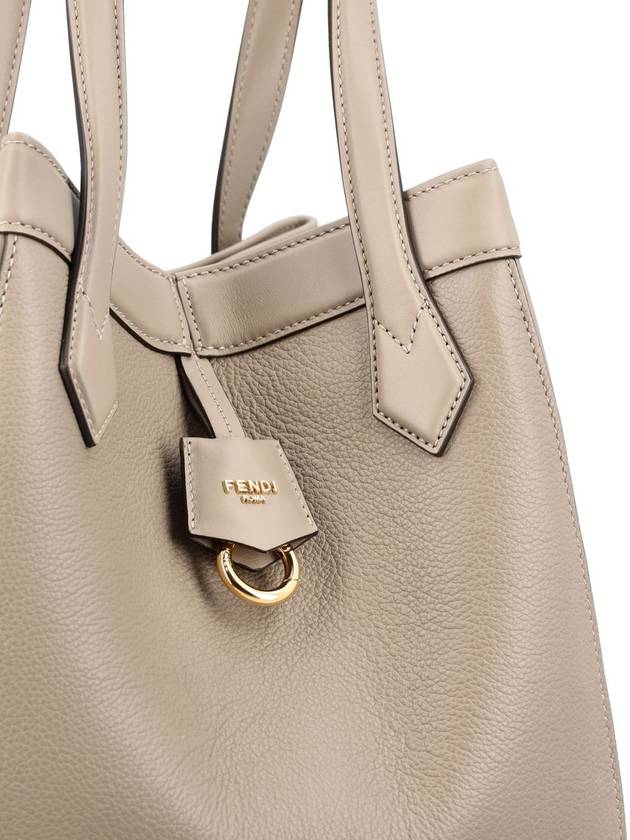 Origami Medium Leather Tote Bag Dove Grey - FENDI - BALAAN 5