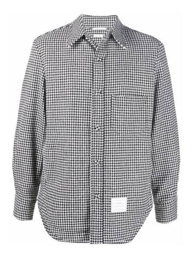 Houndstooth Pattern Shirt Jacket Black White - THOM BROWNE - BALAAN 2