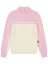 cable tissue half-zip color block sweater OF2303LBPINK - ONOFF - BALAAN 3