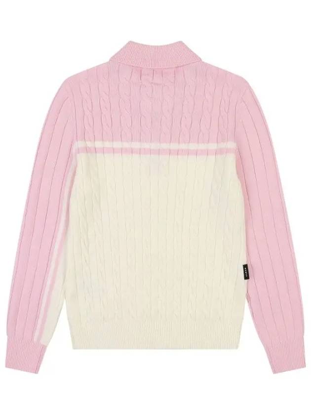 cable tissue half-zip color block sweater OF2303LBPINK - ONOFF - BALAAN 3