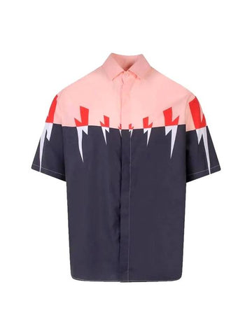 Lightning Bolt Short Sleeve Shirt - NEIL BARRETT - BALAAN 1