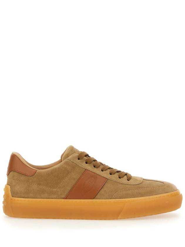 Embossing Logo Suede Low Top Sneakers Brown - TOD'S - BALAAN 3