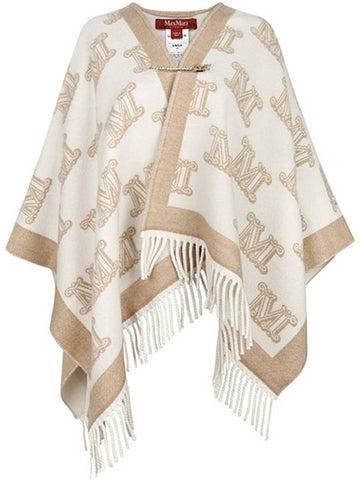 Beige Fringe Wool Cape 26736012 FRINESTD 005 00444 - MAX MARA - BALAAN 1