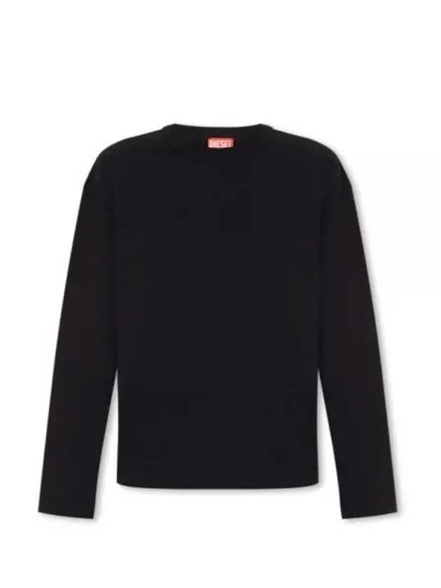 S Macsis Od Oval D Oversized Cotton Sweatshirt Black - DIESEL - BALAAN 2