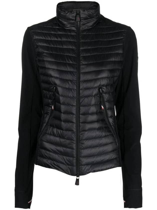 Logo Grenoble Padded Zip-Up Jacket Black - MONCLER - BALAAN 1