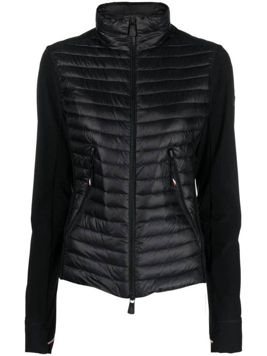 Logo Grenoble Padded Zip-up Jacket Black - MONCLER - BALAAN 1