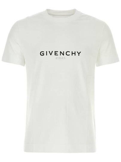 Men's Reverse Logo Round Slim Short Sleeve T-Shirt White - GIVENCHY - BALAAN 2