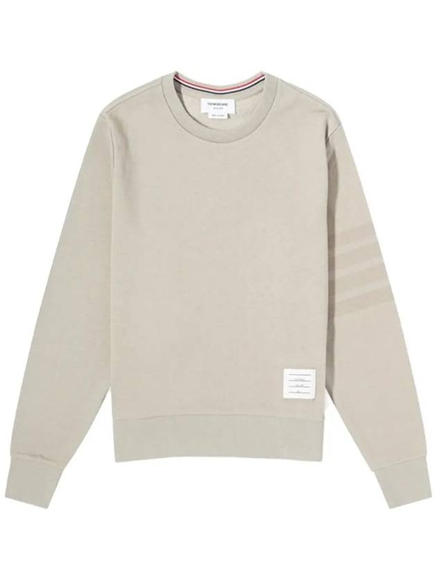 Classic Loopback Tonal 4 Bar Crewneck Knit Top Beige - THOM BROWNE - BALAAN 2