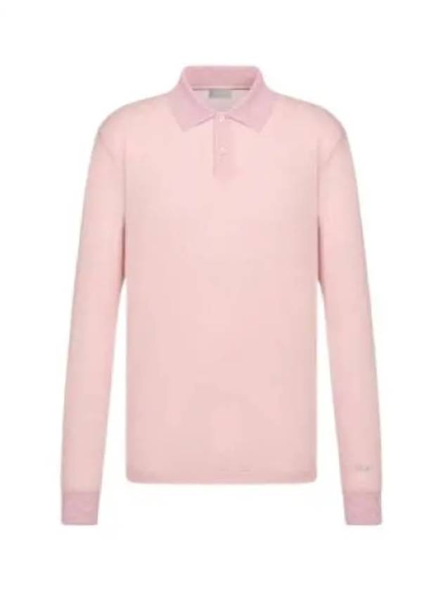 Men's Lightweight Cotton Blend Jersey Polo Shirt Pink - DIOR - BALAAN 2