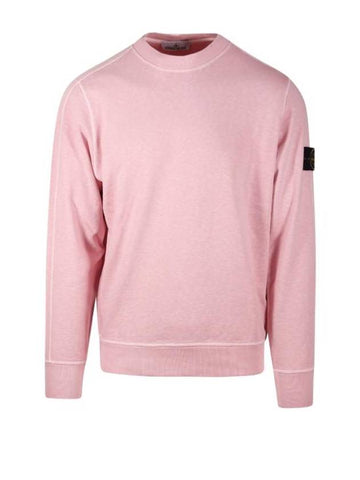 Logo Patch Crew Neck Sweatshirt Pink - STONE ISLAND - BALAAN 1