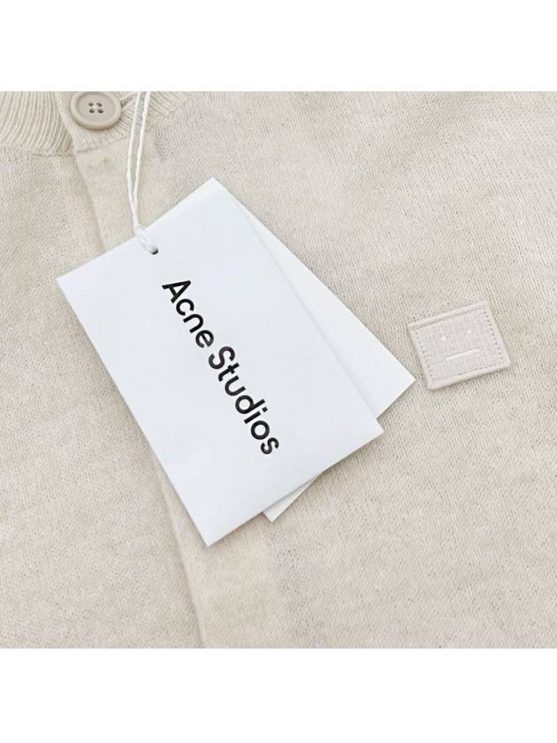 Face Patch Crop Cardigan White - ACNE STUDIOS - BALAAN 5