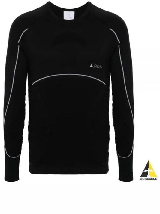 24 Seamless Longsleeve RBMW0100FA72 BLK0001 Long Sleeve T Shirt - ROA - BALAAN 1