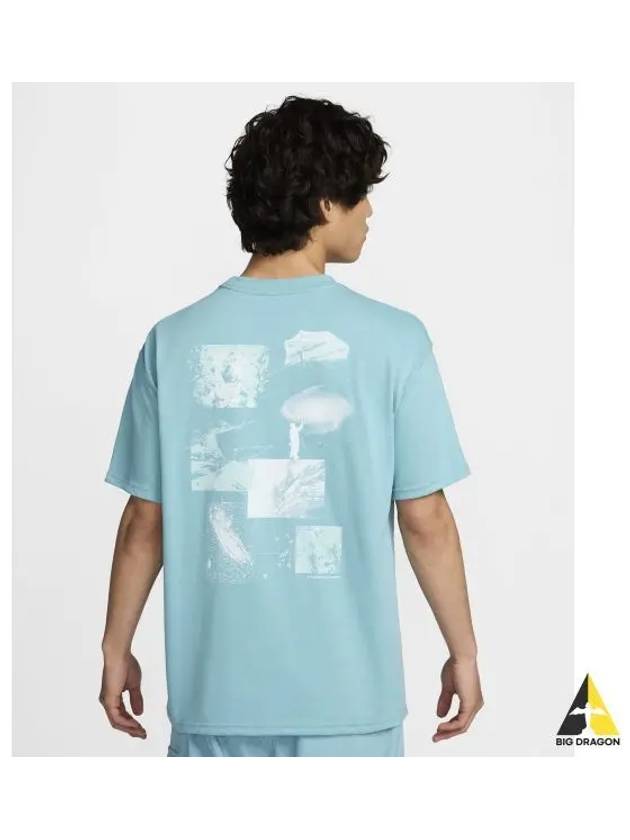 ACG Dry Fit Galaxy T Shirt M Denim Turquoise FZ5276 464 - NIKE - BALAAN 1