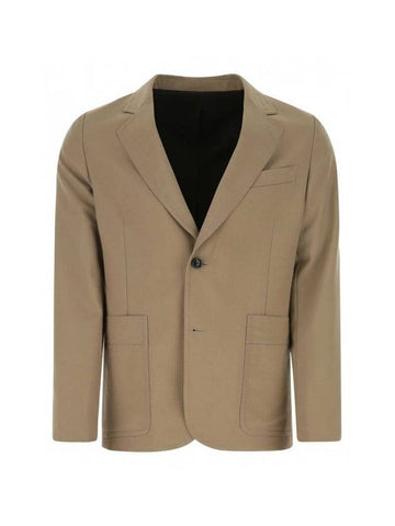 patch pocket single breasted blazer jacket dove gray - AMI - BALAAN.