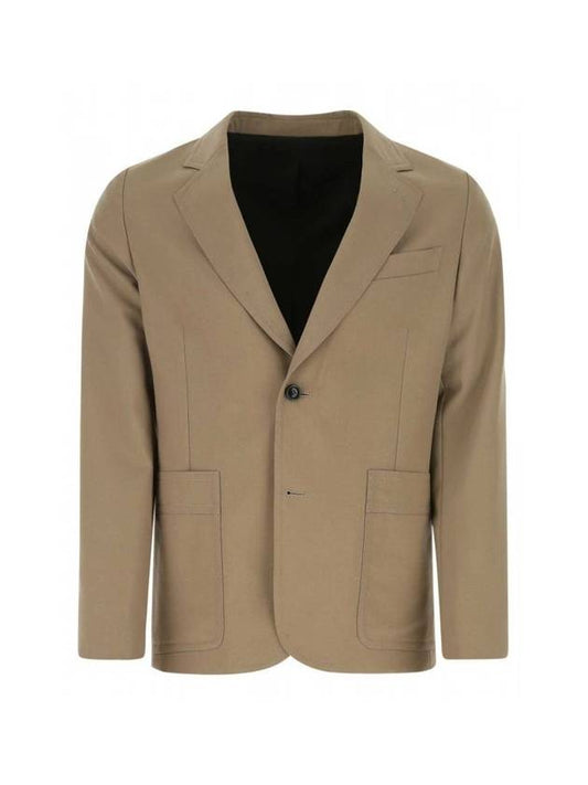 patch pocket single breasted blazer jacket dove gray - AMI - BALAAN.