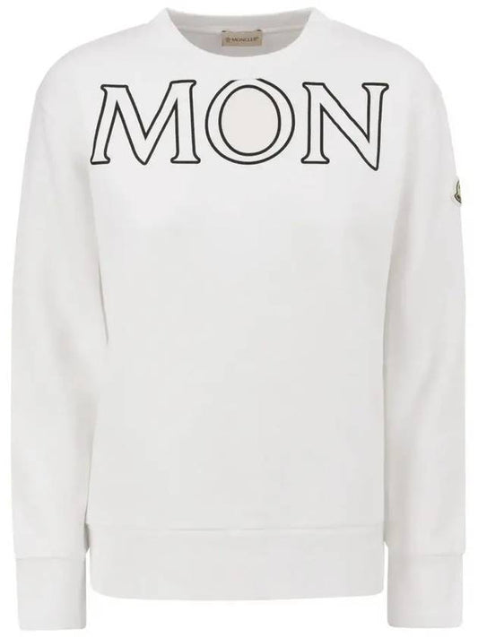 Logo Patch Lettering Brushed Sweatshirt White 8G000 29 809KX 034 - MONCLER - BALAAN 1