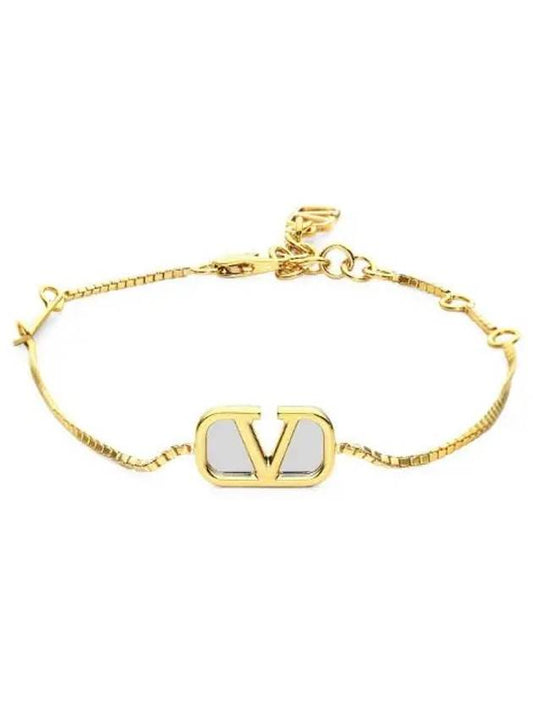 Men's V Logo Metal Bracelet Gold - VALENTINO - BALAAN 2