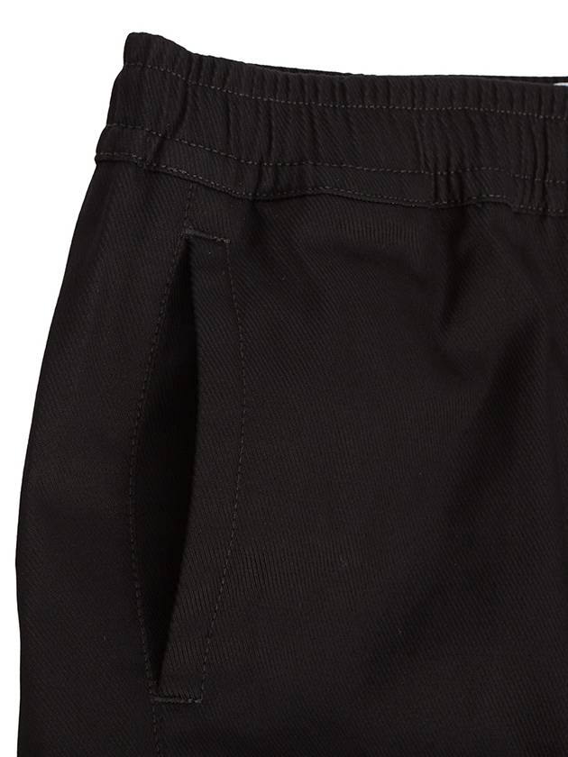 Kids Logo Patch Cotton Cargo Pants Black - STONE ISLAND - BALAAN 6