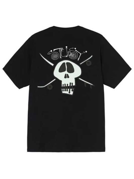 Surf Skate Skull Short Sleeve T-Shirt Black - STUSSY - BALAAN 2