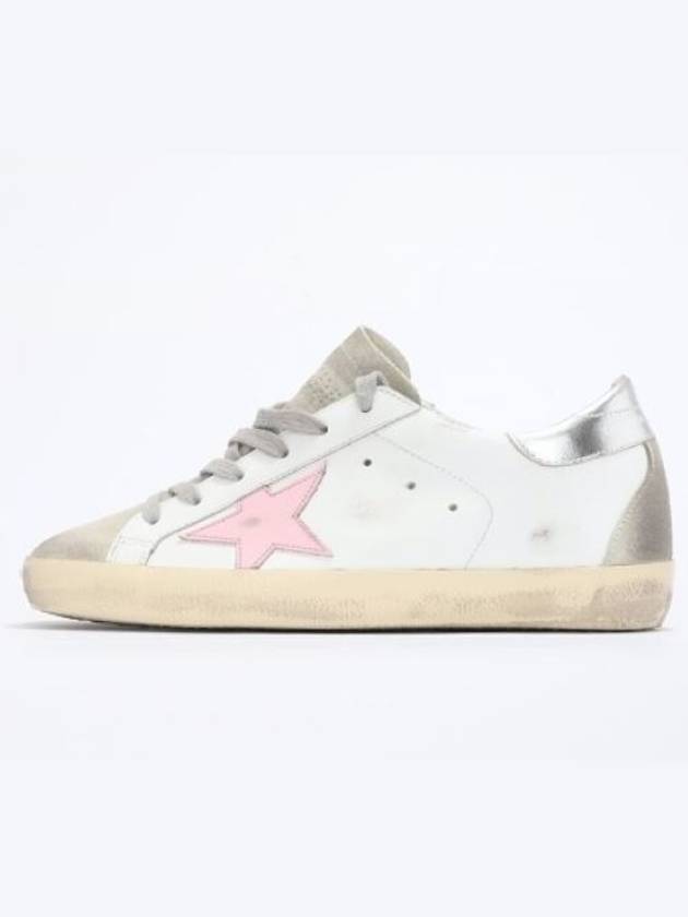 Women's Superstar Silver Heel Tab Pink Star Low Top Sneakers White - GOLDEN GOOSE - BALAAN 3