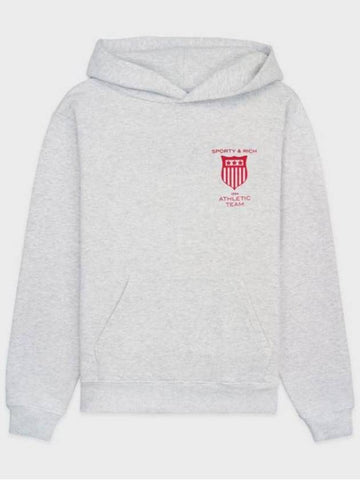 [SPORTY & RICH] ATHLETIC TEAM HOODIE - HO632 HEATHER GRAY - SPORTY & RICH - BALAAN 1