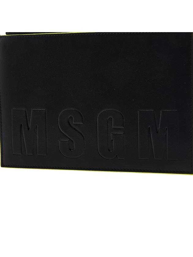 Embossed Logo Clutch Bag Black - MSGM - BALAAN 8