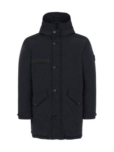 Wappen Long Hooded Jacket Charcoal - STONE ISLAND - BALAAN 1